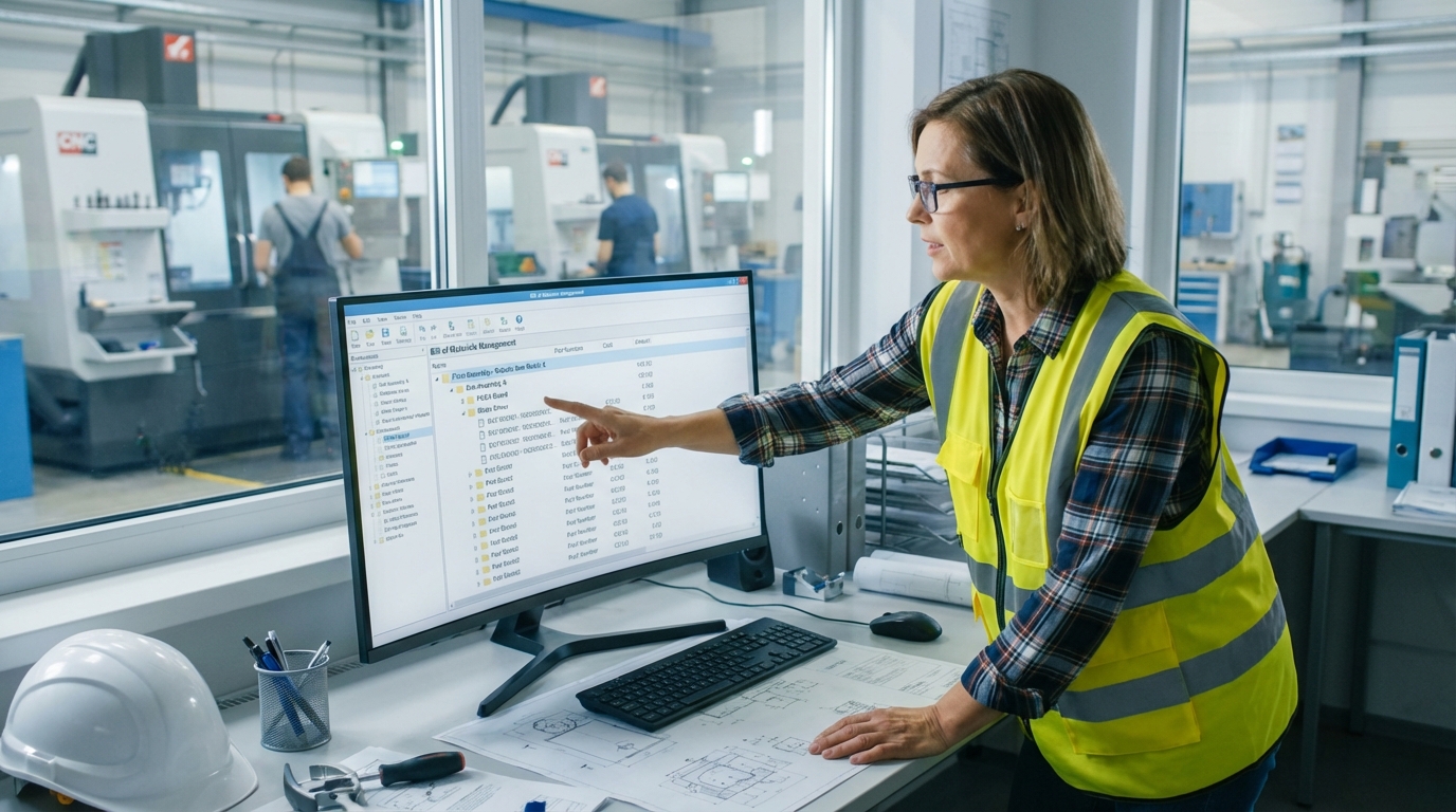 BOM管理システムによる部品表管理のイメージ